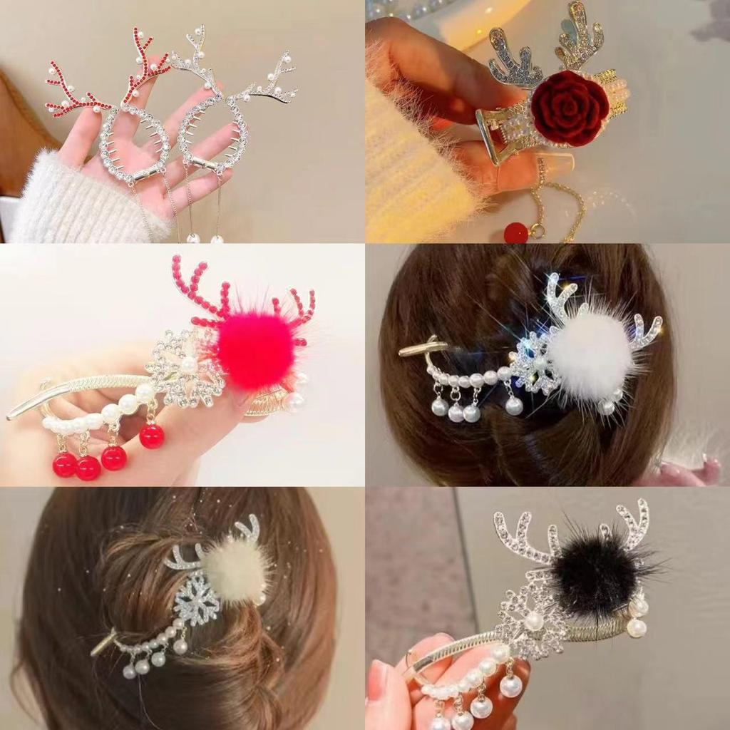 Elegant Reindeer Antler Hair Clip – Stylish Hair Accessory for High Ponytails