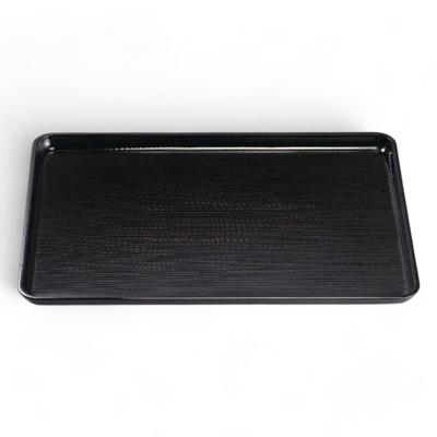 New 36cm Black Lacquerware Tray Made In Japan J-kitchens Non-Slip (ABS Resin)
