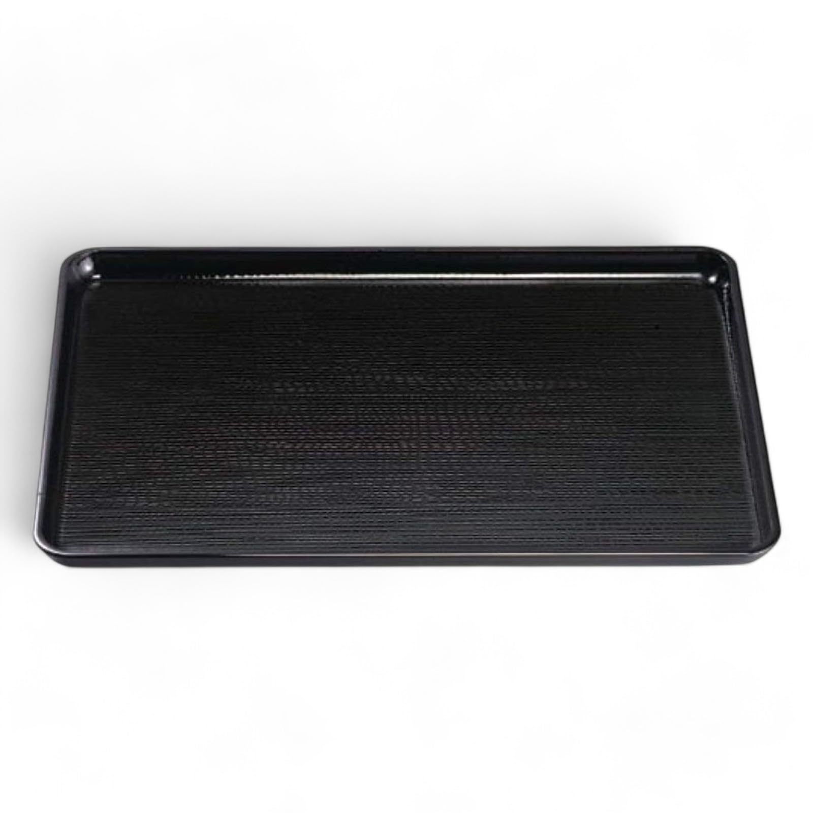 

New 36cm Black Lacquerware Tray Made in Japan J-kitchens Non-Slip (ABS Resin)