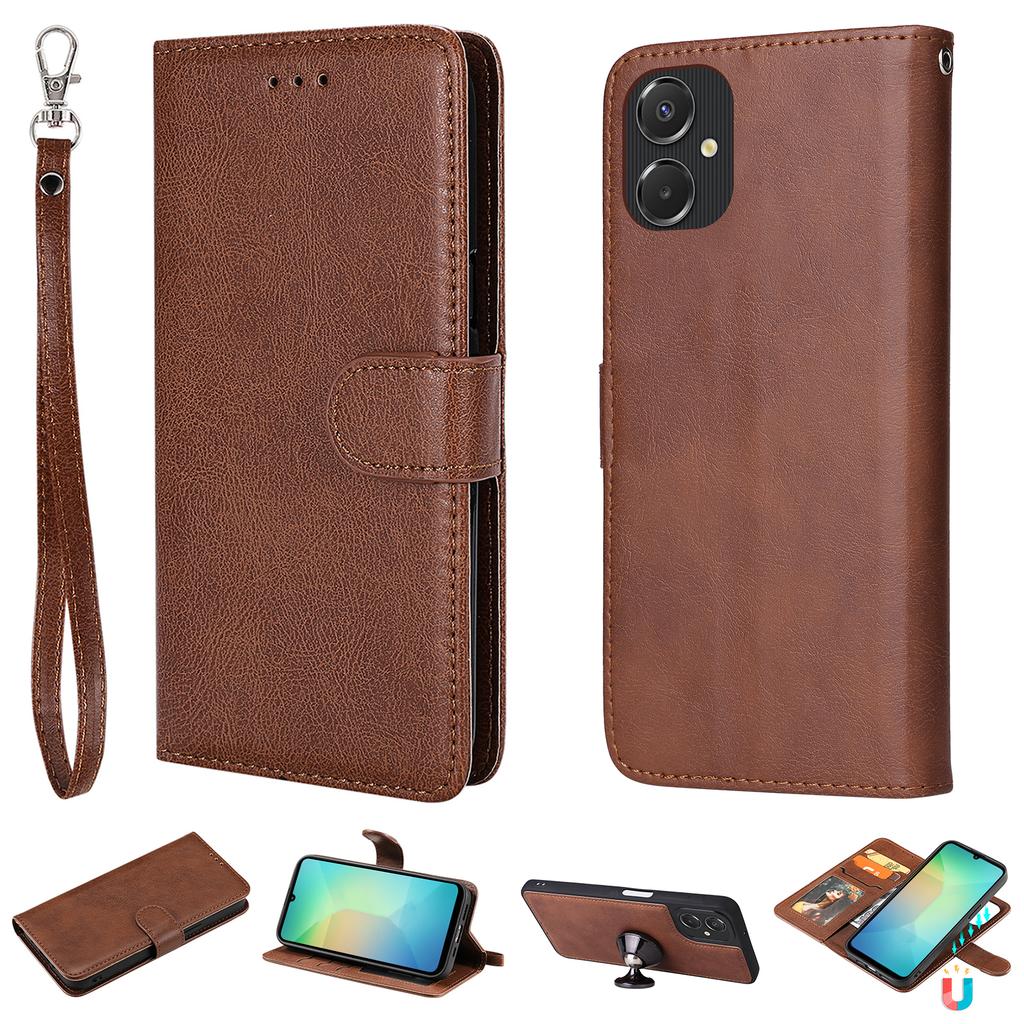 For Samsung Galaxy A06 5G/Galaxy A06 4G Case 2 in 1 Detachable Magnetic Leather Wallet Mobile Cover with Strap