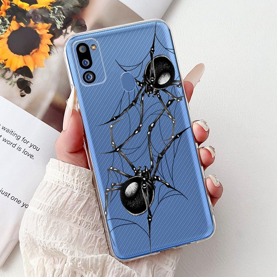 For Samsung M21 2021 Case Clear Fashion Cute Cat Cool Luxury Painted Soft Funda For Samsung Galaxy M21 2021 Back Cover SM-M215G