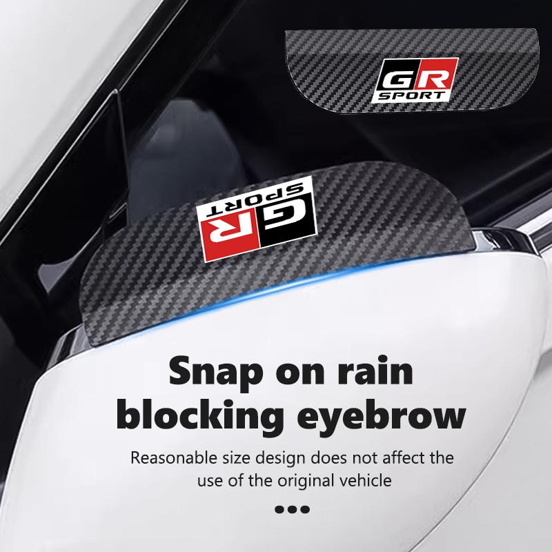 ZYU3 Snap-on Car Rearview Mirror Rain Cap Rain Shield Sun Shade Vision Protector For Toyota GR MN Camry Prius Auris Crown Yaris