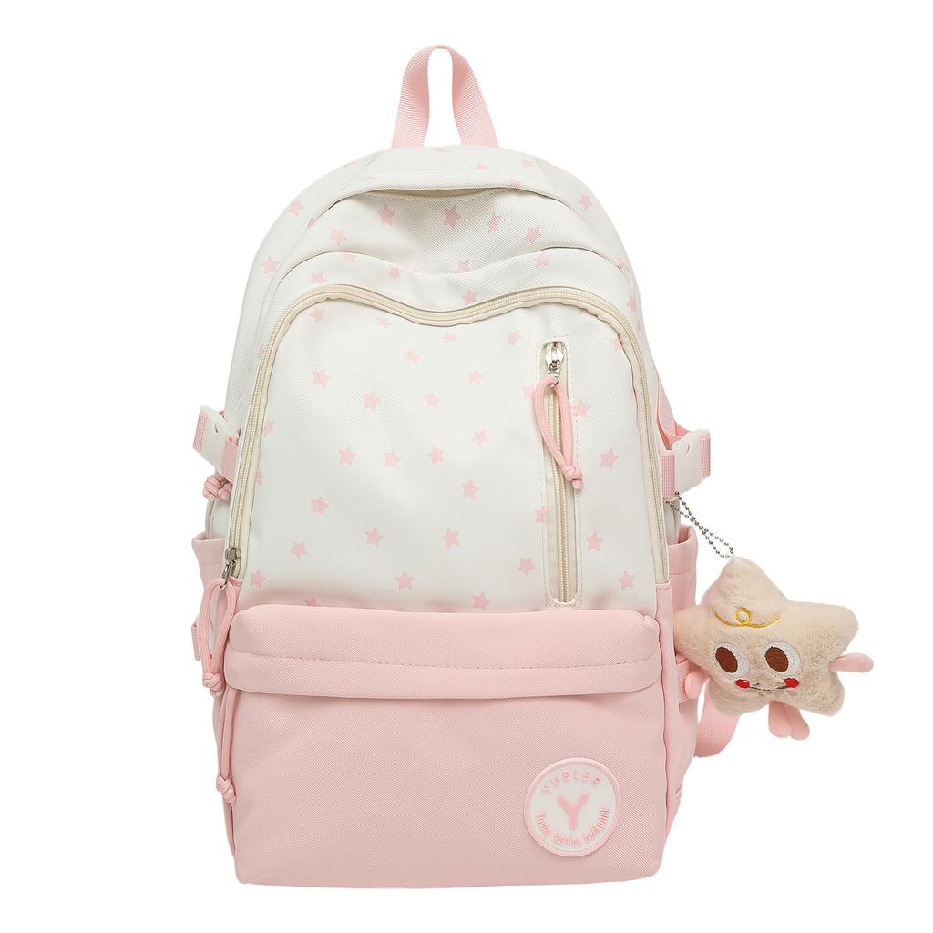 Schoolbagins Style Niche Junior High School Girls Double Shoulder Schoolbag New High Value Large Capacity Versatile Casual Backpack