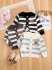 Unisex Baby Knit Cardigan - Pure Cotton Little Bear Striped Sweater for Spring & Autumn