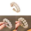 Pearl Beaded Double Layer Bracelet With Rhinestone Embellishments For Elegant Office Wear