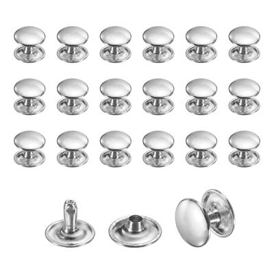 Uxcell Leathercraft Rivet 50 12mm Diameter X 10mm for Fabric Silver Set, Pairs, Double-Sided Rivets, Height, DIY, Crafts, & Leatherwork, Clothing,