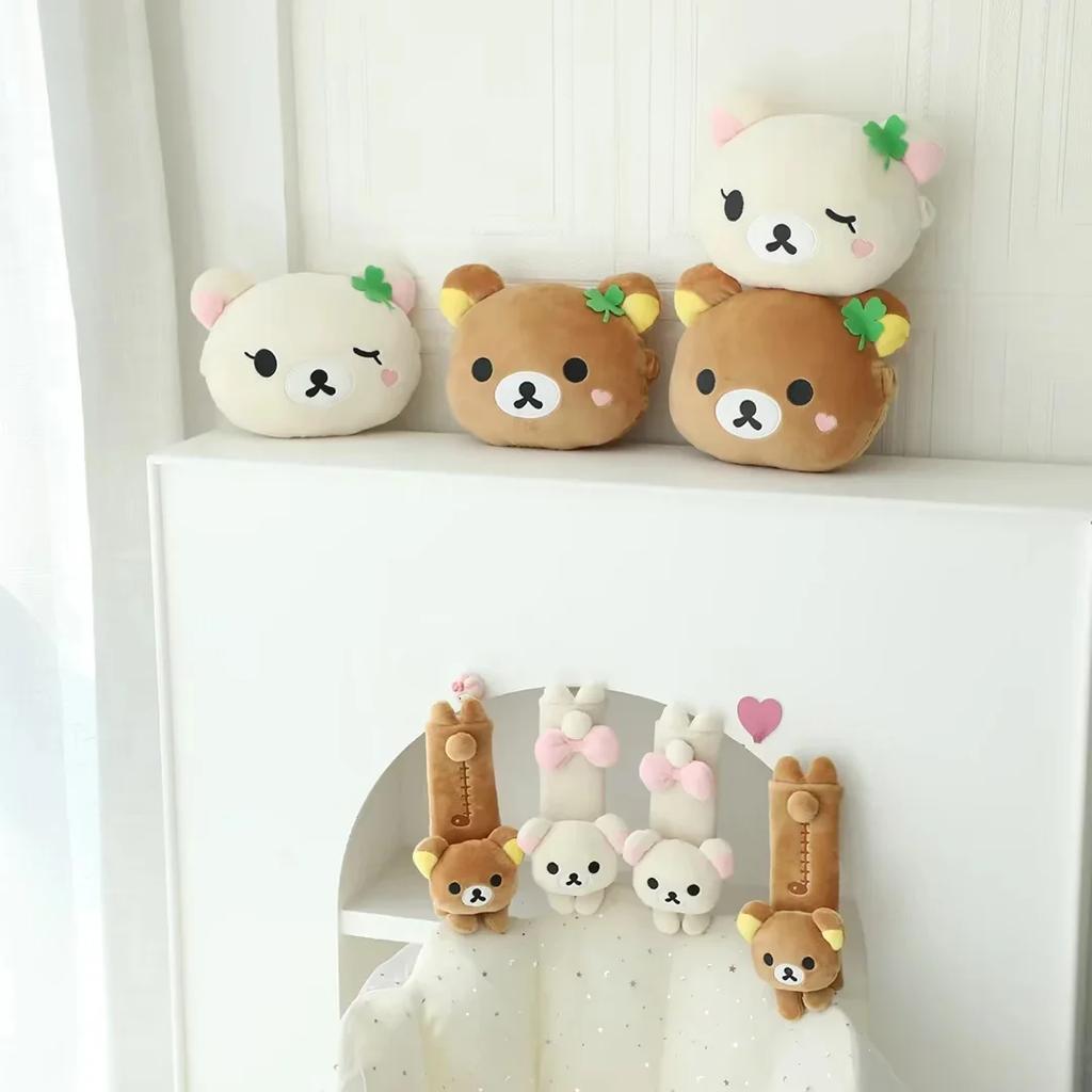 Cute Bear Car Seat Belt Cover Soft Plush Shoulder Pad Kawaii Auto Accessory For Women Girls Comfortable Safety Strap Cushion