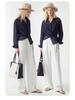Women's Summer Linen Wide-Leg Pants - Loose, Floor-Length, Casual Fit