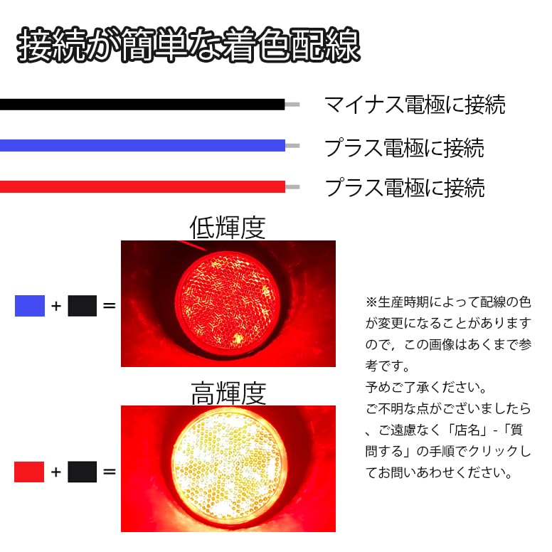 LED Reflector Reflector Round Trailer Side Marker Rear Marker Turn Signal Tail Lamp Red Set of 2