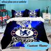 Custom Name Chelsea Crest Artwork Bedding Set 3pcs, Bedding Set Including 1pc Duvet Cover And 2pcs Pillowcases for Bedroom, Dormitory Gift