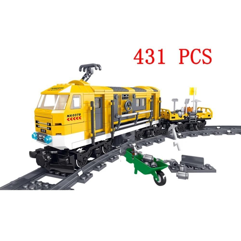 City Train Set Steam Bullet Vehicle Cargo Railway Station Model Building Blocks Brick Tracks Rail No Motor Kits Carriage Kid Toy