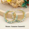 Crystal Earring For Women Boho Jewelry Trendy Natural Stone Pearl Jewellery Bohemian Ear Ring Gold Circle Hoop Earrings