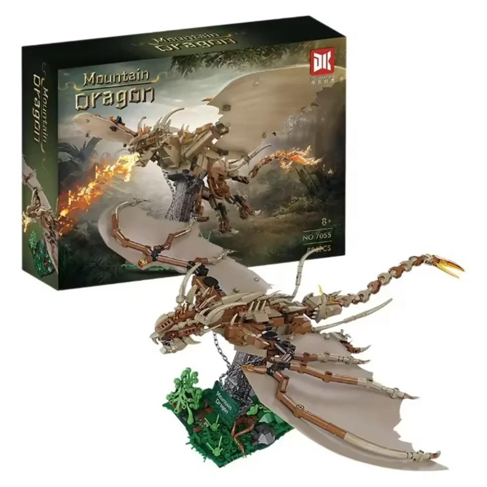 MOC Magic Animal Mountain Dragon 886PCS Building Blocks DIY Creative Magical Model Kit Toy Gift for Children