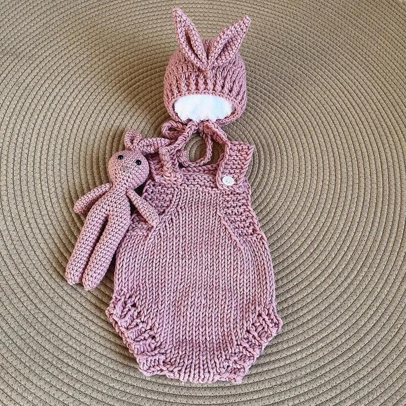 Children's Baby Photography Clothing Cute Knitted Sweater with Hat Soft Comfortable Winter Warm Outfit Ideal Newborn Photoshoots