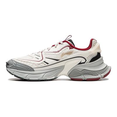 Li Ning Xingji Cushioning Abrasion Resistant Breathable Low Top Chunky Sneakers Men's White Gray AGCW087-1
