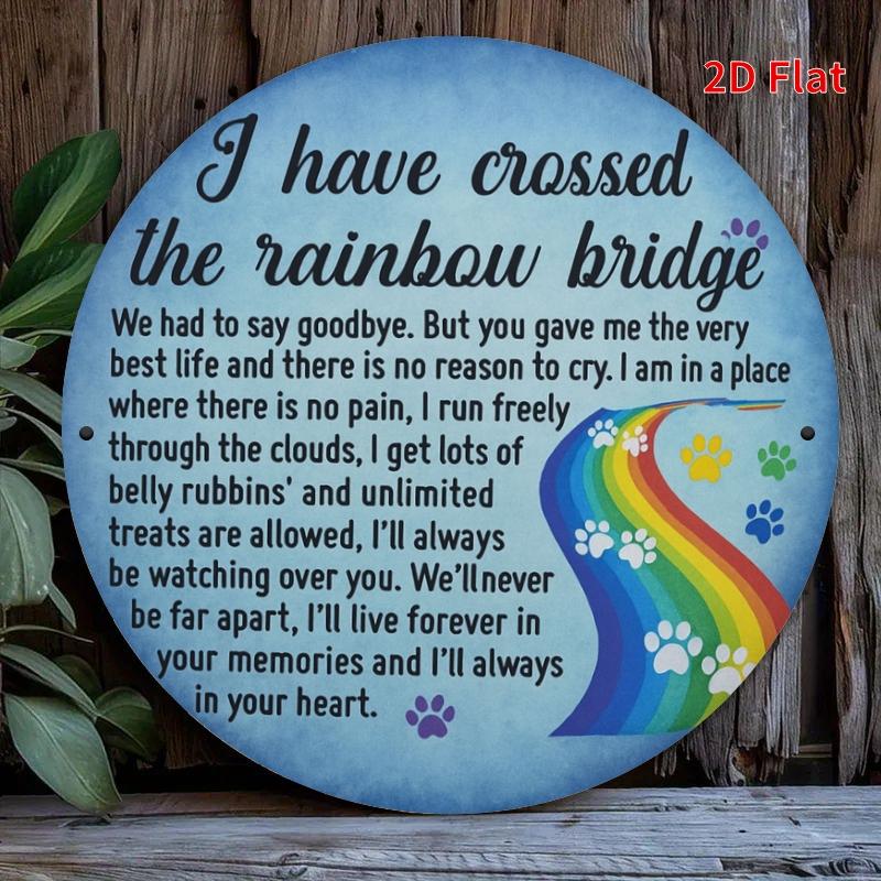 D flat print a rainbow bridge memento metal plaque design suitable for home office bedroom coffee shop garage decoration