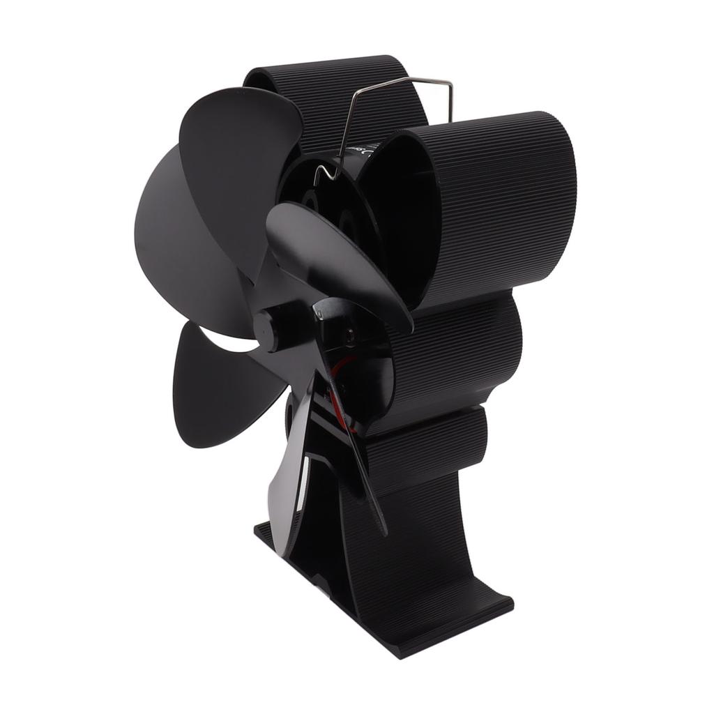 6 Blade Heat Powered Stove Fan for Wood Fireplace Chimney Fireplace Fan Increases Warm Air Silent Operation Black