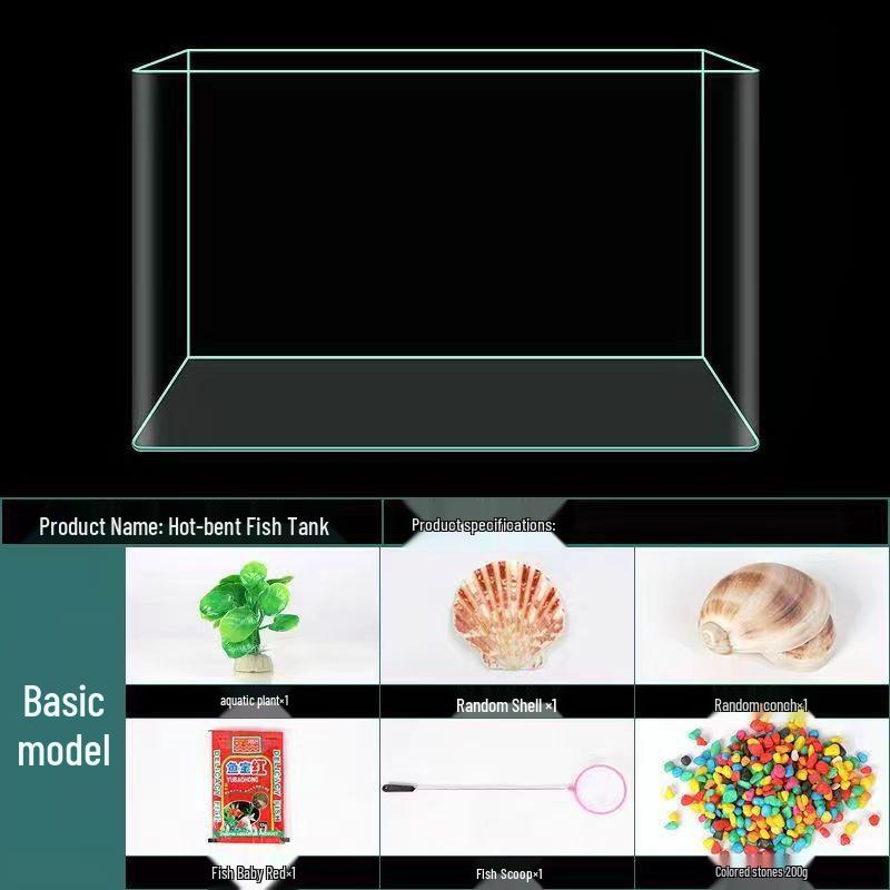 Large High-Transparency Gold Crystal White Fish Tank for Living Room, Office, or Hotel Lobby