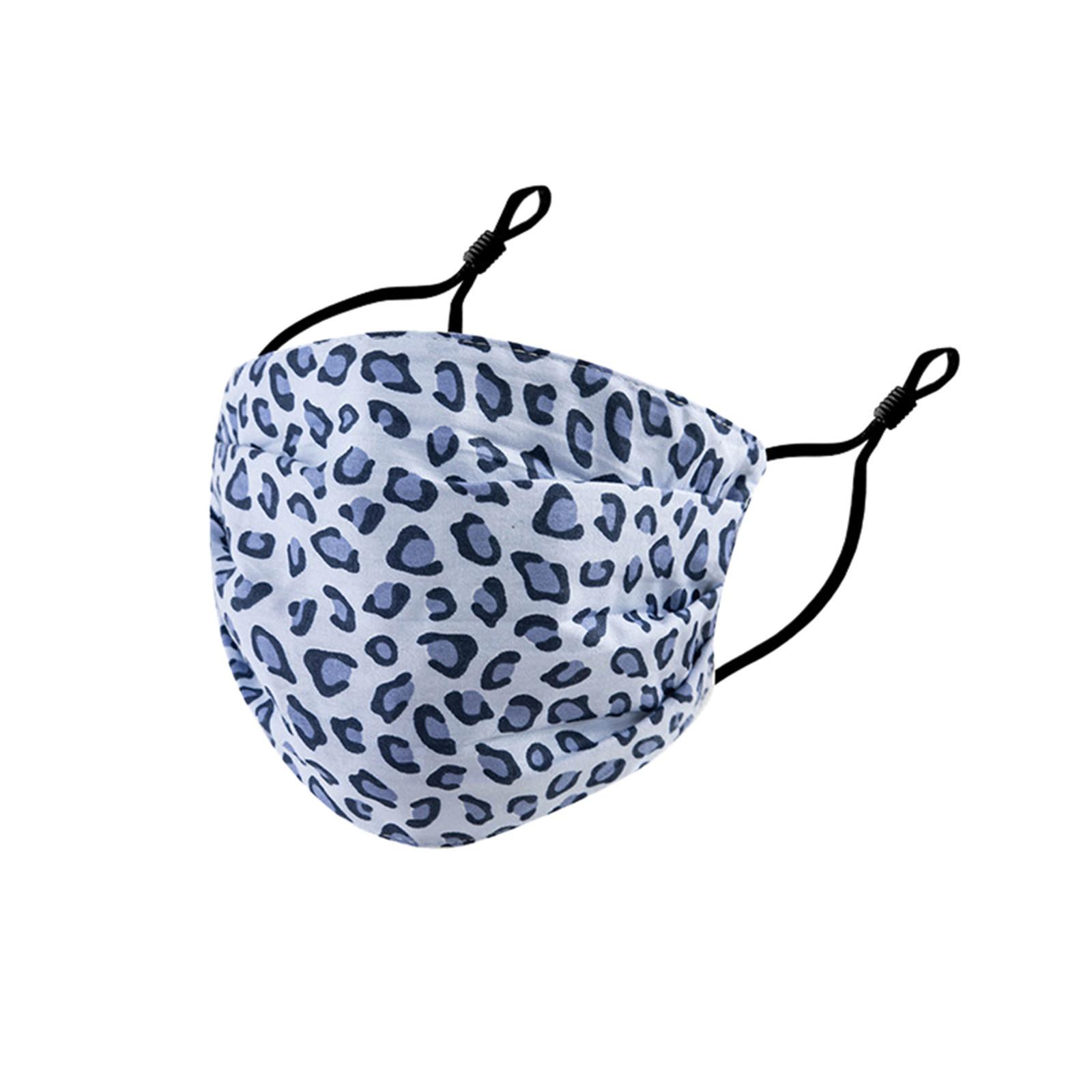 

Взрослые женщины леопардовый принт моющаяся безопасная дымчатая маска для лица синий
