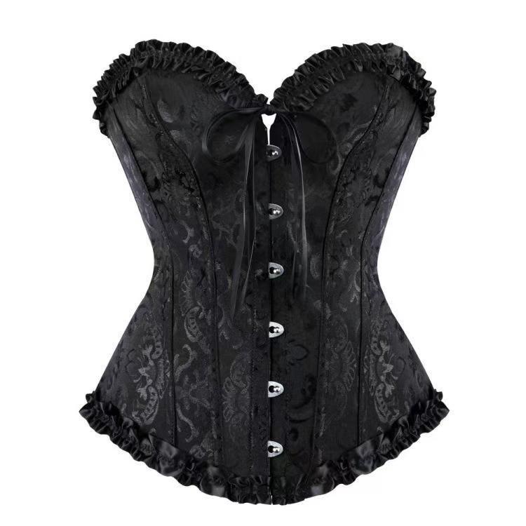 Body Corset Grande Taille Sans Bretelles à Lacets avec Serre-Taille Vintage - Sous-vêtements Robe de Mariée Femme