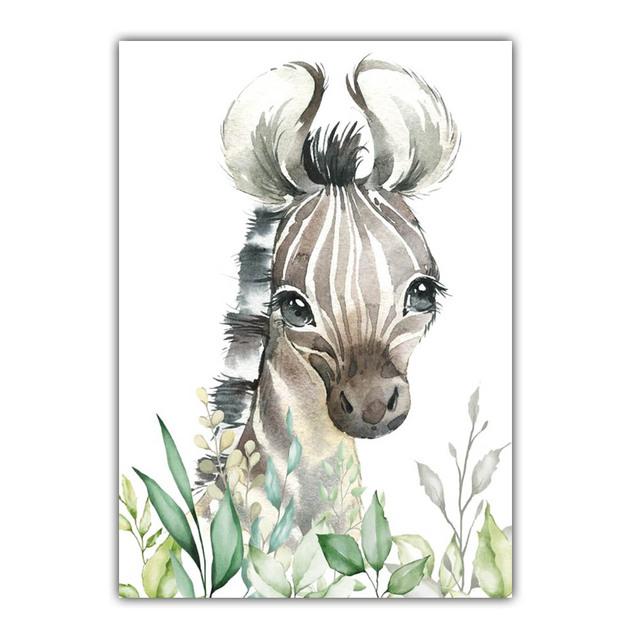 Graffiti Art Animal Canvas Painting Funny Pony Elephant Tiger Wall Art Poster Living Room Bedroom Home Decoration Mural No Frame