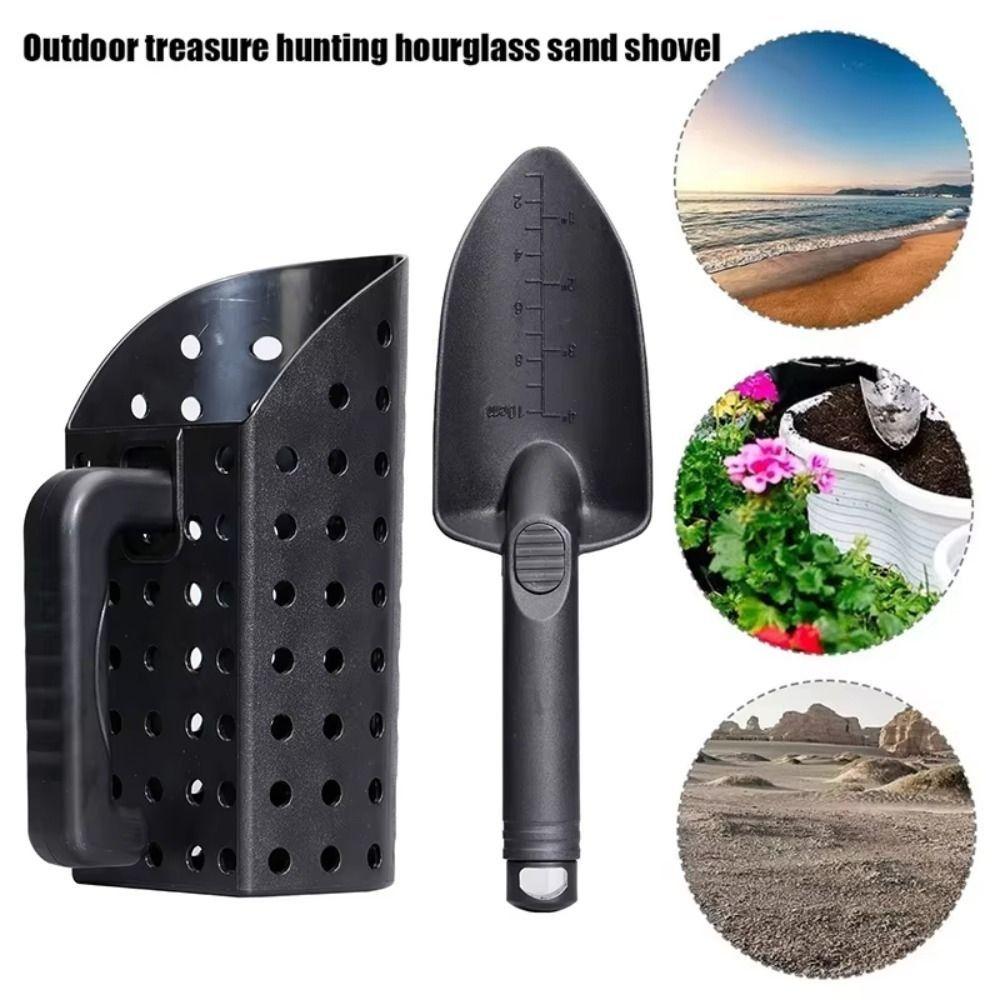 2Pcs Digging Tool Sand Scoop Shovel Set Black Beach Shovel Sand Sifter Garden Gadgets
