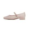 New Chinese Mary Jane women's shoes 2025 new spring and autumn satin square head thick heel ballet French light mouth single shoes