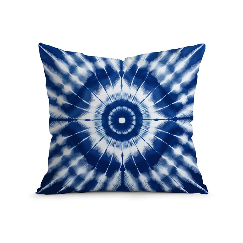 Indigo Mandala Tie Dyeing Cushions Pillowcase Printed Polyester 45X45Cm Throw Pillow Cover Decorative Sofa Cushion Pillowslip