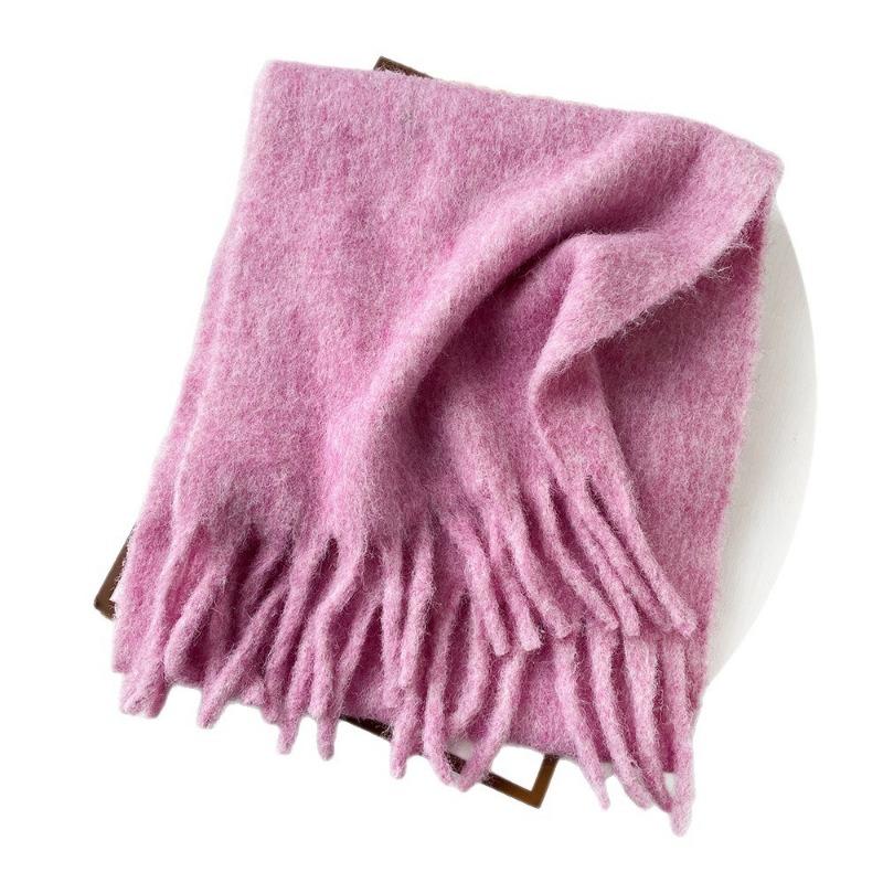 Herbst- und Winterwolle Seepferdchen Haar Schal Damen vielseitiger High-End-Sinn verdickter warmer Schal einfarbiger Schal Schal