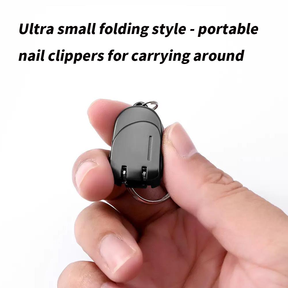 Neues tragbares faltbares Nagelknipser-Set aus Edelstahl mit Schlüsselanhänger – Kompaktes Design für Nagelpflege und Pediküre unterwegs mit Nagelfeile für den Heimgebrauch