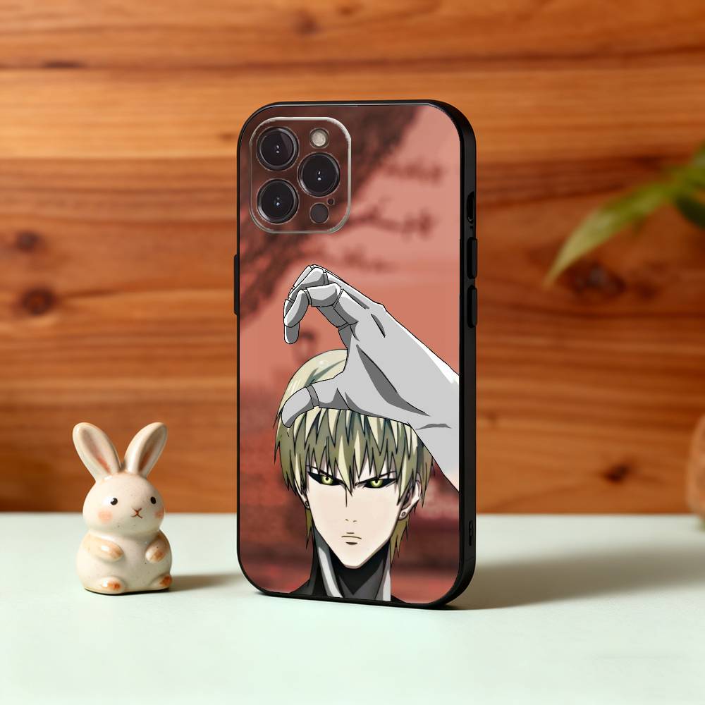 One P-Punch Anime S-Saitama M-Man Phone Case For iPhone17 16 15 14 13 12 11 Pro Max Plus,5G Soft Black Case