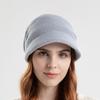 Chapeau d'hiver pour femmes, large bord court, élastique, couleur unie, doux, chaud, épais, peluche, résistant au froid, antidérapant, bonnet tricoté pour l'extérieur, hiver