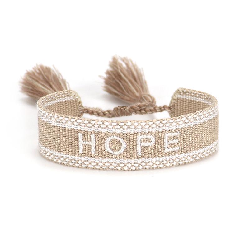 Handmade European Style Embroidered Love Bracelet with Tassels for Girls