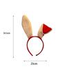 Bookworm Bunny Ear Headband for Christmas Cosplay Parties, Red and White, Cute Bunny Girl Headband with Fluffy Ears, Costume Accessory for Adults and