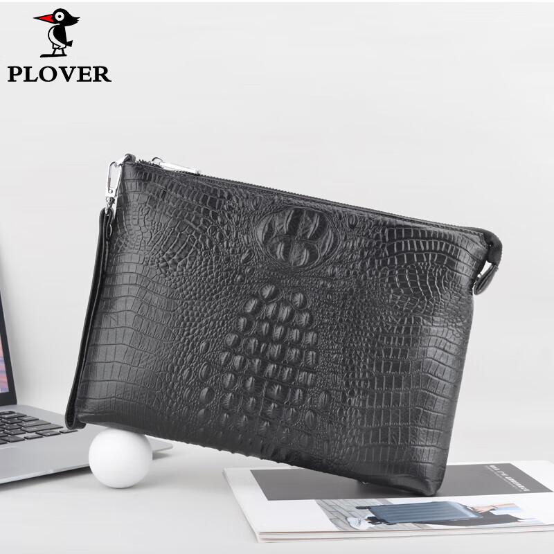PLOVER Men s Genuine Leather Crocodile Pattern Clutch Bag