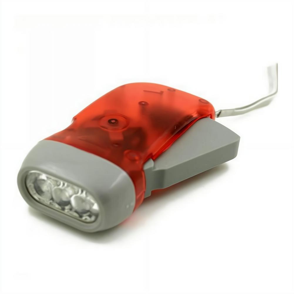 3 Colors Hand Pressing Dynamo Crank Power Wind Up Flashlight Mini Self Generating Torch LED Camping Lamp Light for Outdoor Home