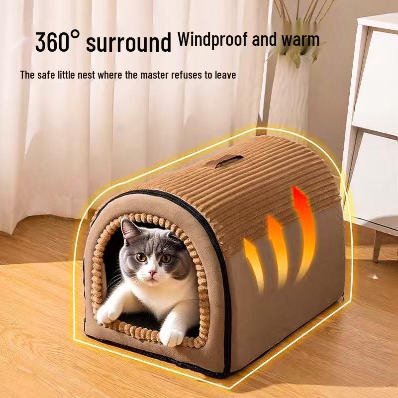 Detachable Washable Enclosed Cat Tent – Cozy All-Season Bed