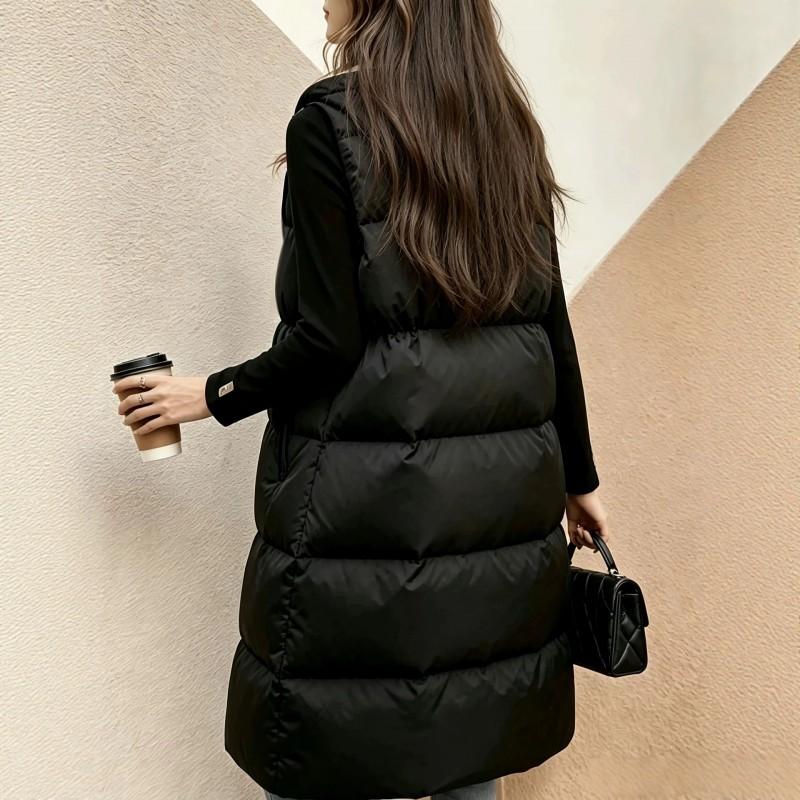 Womens Oversized Hooded Long Vest Loose Casual Coat Plus Size 1XL-5XL Black Fall 2026