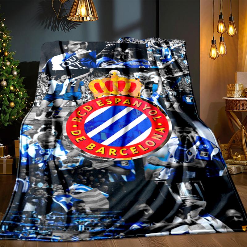 Football Espanyol Design Blanket Lightweight Ideal Bedding Blanket Perfect for Travel, Camping, Living Rooms, Offices, Sofas, Fan Christmas Gift