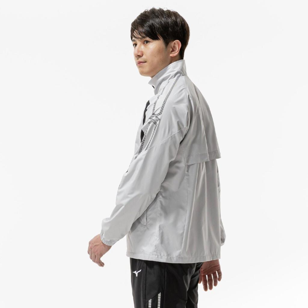 Mizuno MC Line Windbreaker and Training Alloy Gray X Size 32MEC015 Jacket, Water-Repellent Windproof, Wear, Unisex, Black, L,