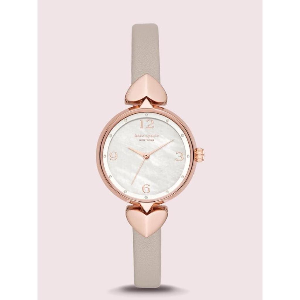 Used Katespade Hollis Three Hand Matte Gray Leather Watch KSW1548