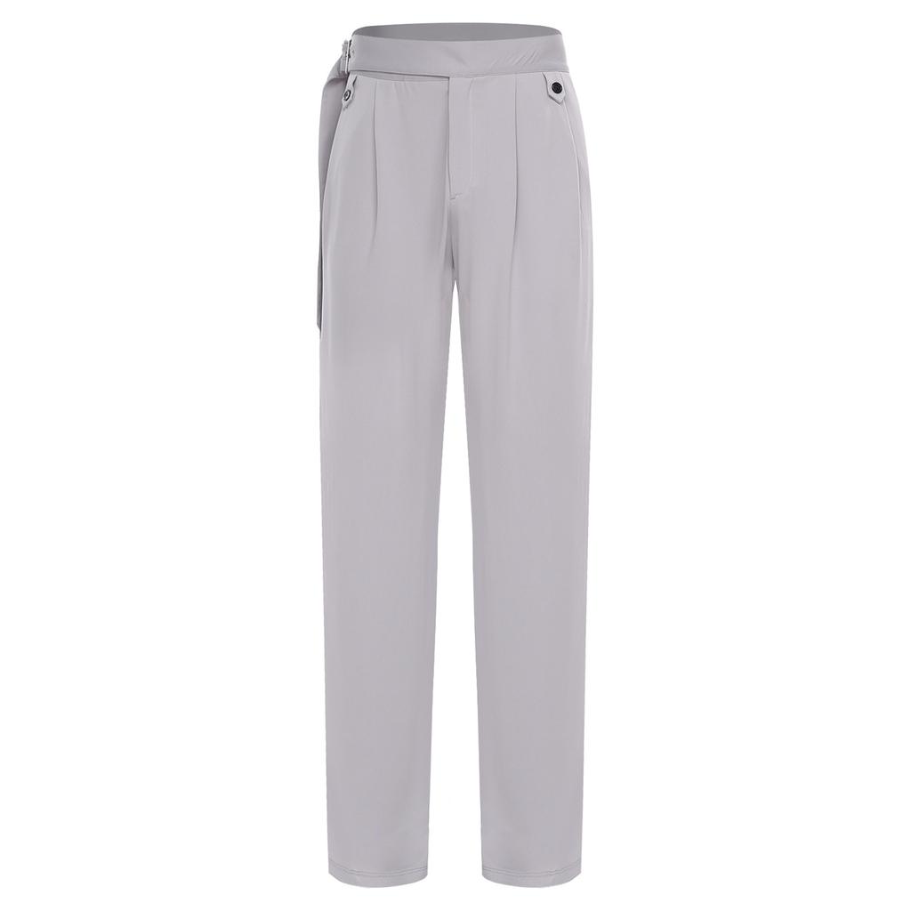 Pantaloni de dans pentru bărbați cu cataramă reglabilă, pantaloni cu curea și buzunare, îmbrăcăminte pentru dans de sală, latin, modern