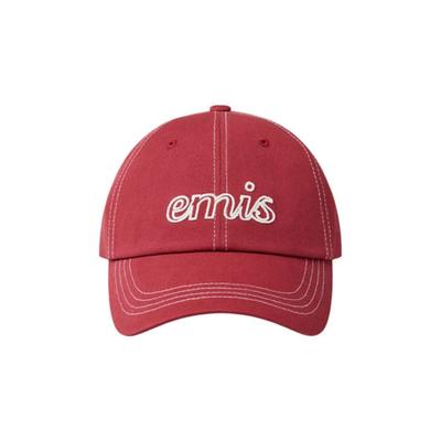 Emis LETTERING LOGO WHITE STITCH BALL CAP-RED