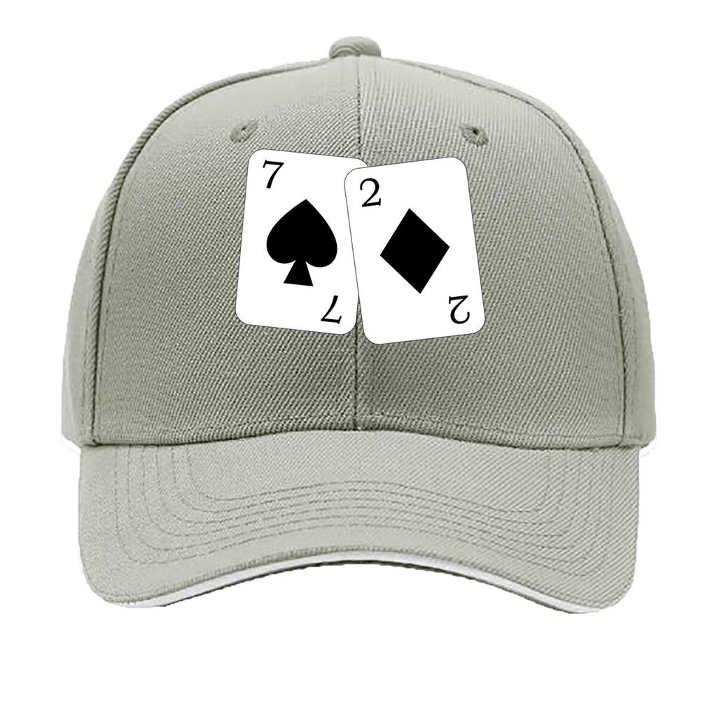 Classic Spade 7  Diamond 2 Card pattern Sandwich Baseball Cap For WoUnisexs Unisex FeUnisex Beach Dad Hat