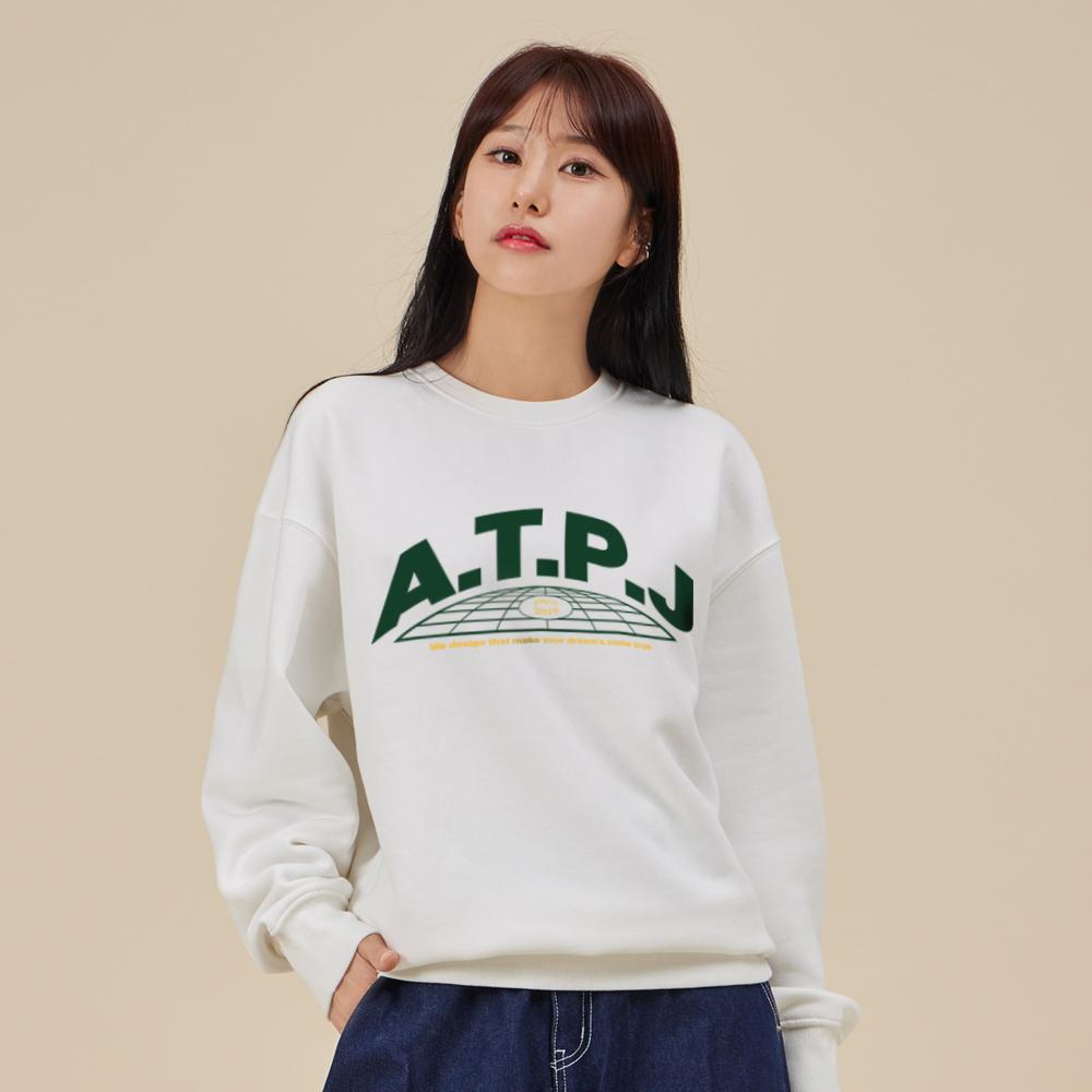 ASTRAL PROJECTION Earth Logo Loose Fit Sweatshirt_White