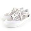 Excellent Low Cut Sneakers Using Leather White Gray Fabric Women 35.5 Used