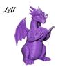 Whimsical Desk Accessory Reading Dragon Figurine with Glasses Statue 3D Printed Lover Gift Bookshelf Decor Desktop Ornament for Book Lovers