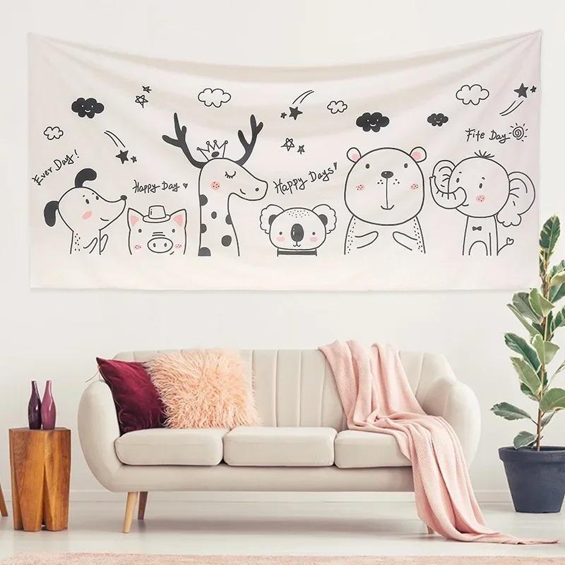 Simple Small Animal Decorative Tapestry Home Wall Living Room Office Decorative Tapestry