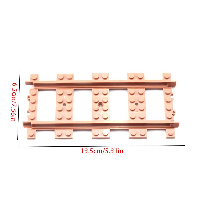 Trenler Raylı Yol Aksesuarları Şehir Virajlı Düz Makaslı Raylı Yol Geçitleri kahverengi Yapı Taşı Oyuncakları çocuklar için hediye