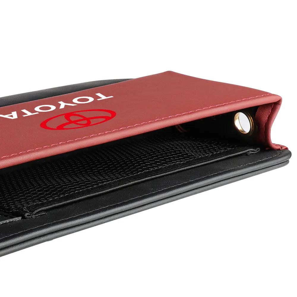 Leather Car Seat Gap Organizer Crevice Storage Box Bags Car Goods For Toyota Prado Rav4 Yaris Hilux Prius Avensis Corolla Camry